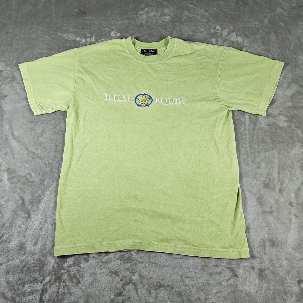 Vintage Bum Equipment T Shirt Men Medium Faded Embroidered 80s USA Logo USA Made